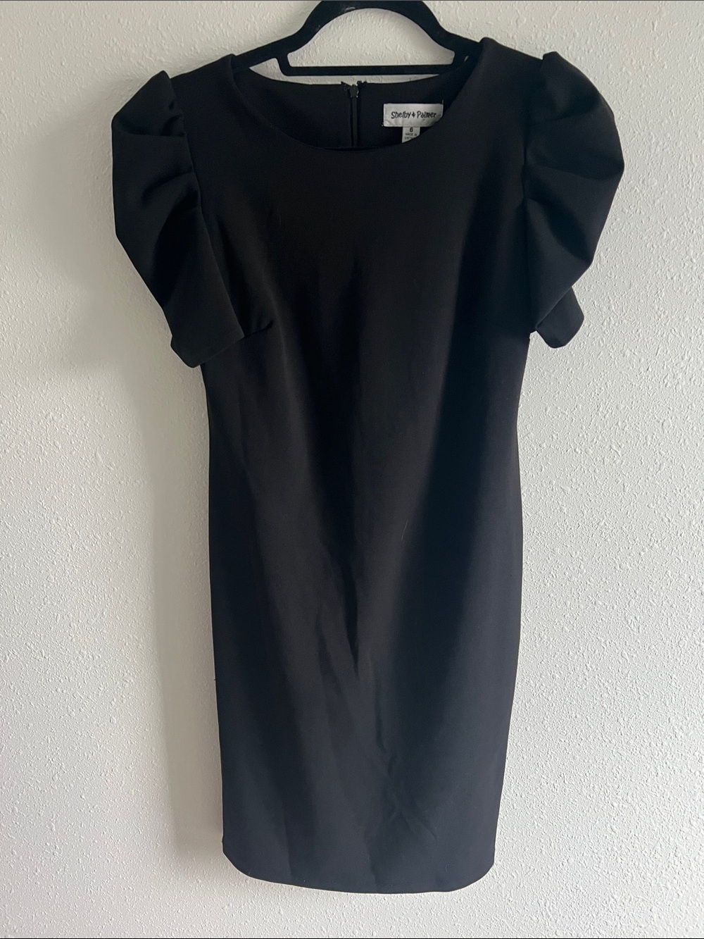 VTG Black Puff-Sleeve Sheath Mini Dress